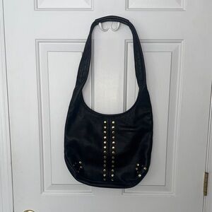 Minkette by Rebecca Minkoff Black Hobo Bag with Gold Accents